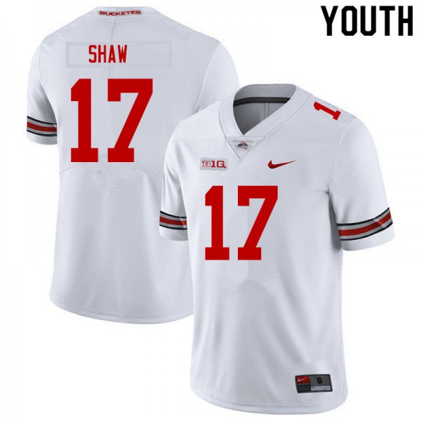 Ohio State Buckeyes #17 Bryson Shaw Youth Embroidery Jersey White